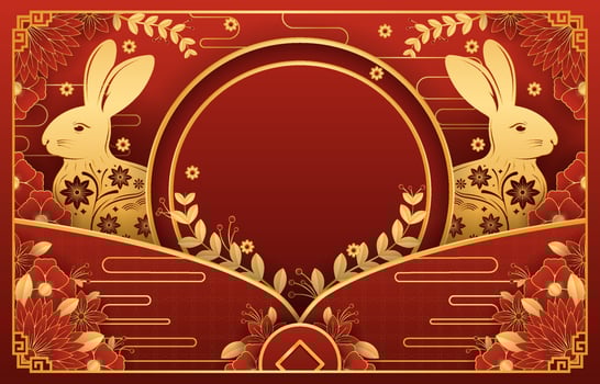 Chinese New Year of Water Rabbit Background vector