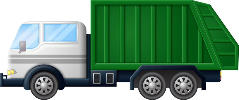 Rubbish truck on white background illustration vector