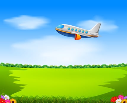 a commercial plane flying vector