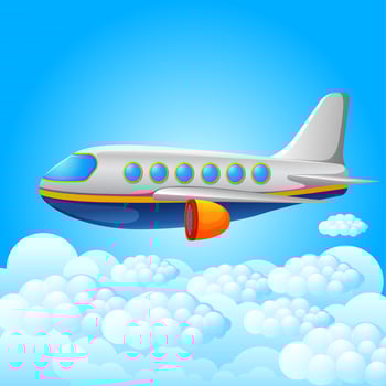 plane on a blue sky background vector