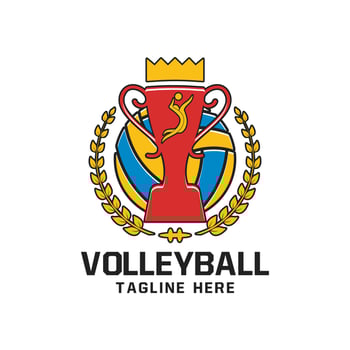 Volleyball Sport Logo Emblem Design vector