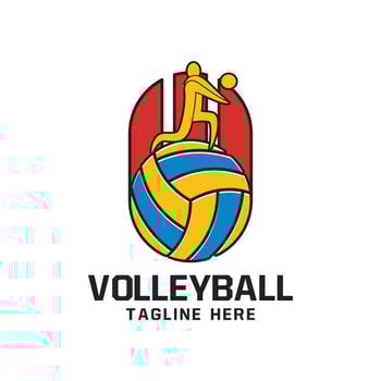 Volleyball Sport Logo Emblem Design vector