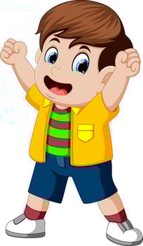 Happy kid cartoon vector