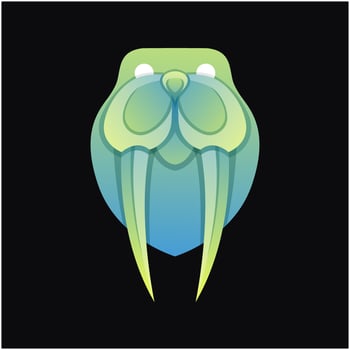 Vector logo illustration walrus  colorful style