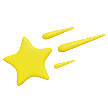 Shooting Star 3D Illustration. Client Feedback 3D Icon, Suitable for UI Web or Mobile App Design png