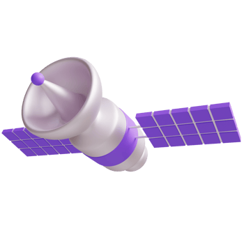 Space Satellite 3D Illustration. Stylized Cartoon Satellite 3D Render, Suitable for UI Web or Mobile App Design png