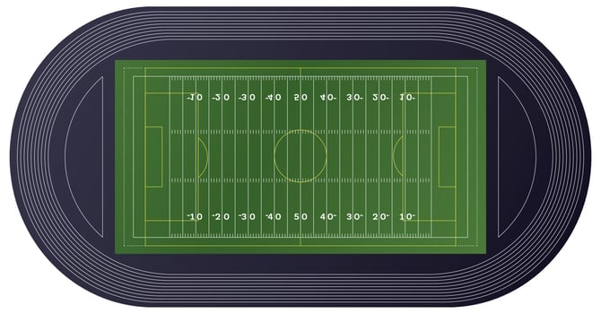 American Football Field Top View. vector