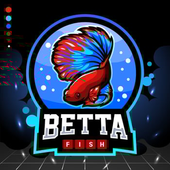 Betta fish mascot. e sports logo design vector