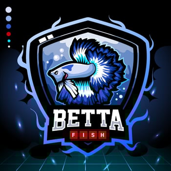 Betta fish mascot. e sports logo design vector