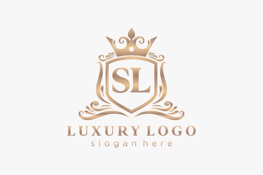 Initial SL Letter Royal Luxury Logo template in vector art for Restaurant, Royalty, Boutique, Cafe, Hotel, Heraldic, Jewelry, Fashion and other vector illustration.