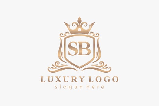 Initial SB Letter Royal Luxury Logo template in vector art for Restaurant, Royalty, Boutique, Cafe, Hotel, Heraldic, Jewelry, Fashion and other vector illustration.