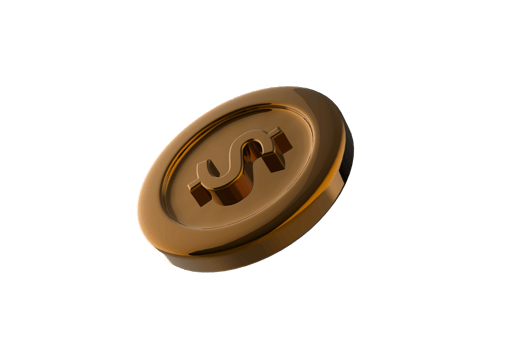3d render of coins png