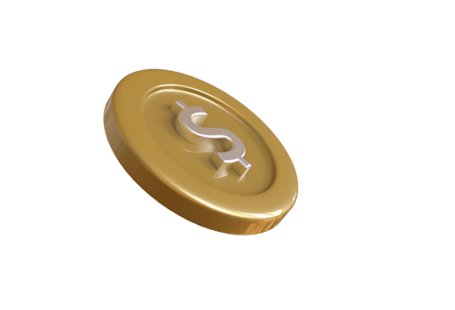 3d render of coins png