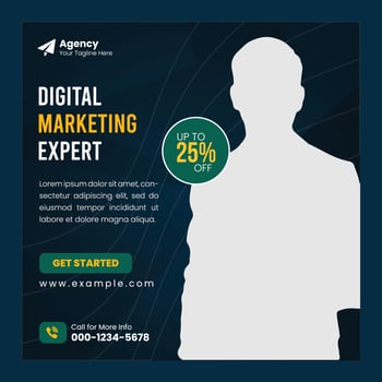Creative marketing agency social media and post template vector