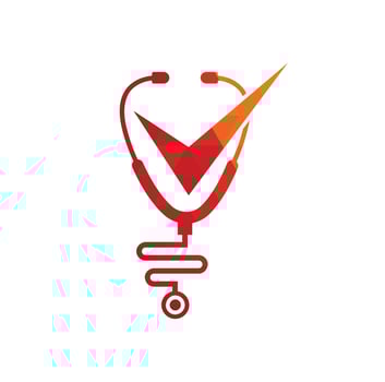 Health check logo design template. Stethoscope icon with checklist shape. Medical Check Up Logo Design Vector Template