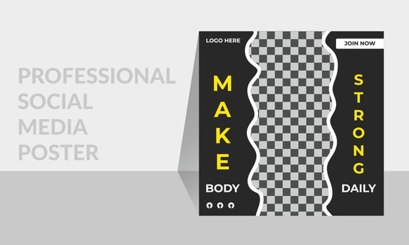 Gym Social Media Poster Design vector