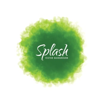 Hand drawn green soft watercolor splash design vector