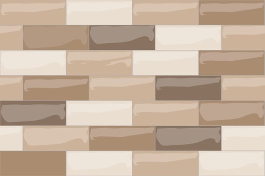 Ceramic tile wall or floor decoration, beige mosaic brick seamless pattern for background. Vector illustration