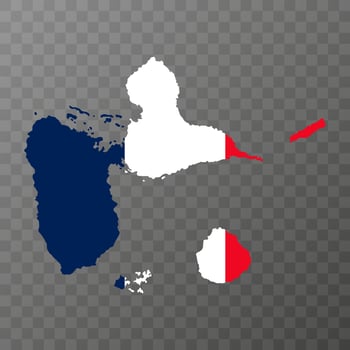 Guadeloupe islands Map. Region of France. Vector illustration.