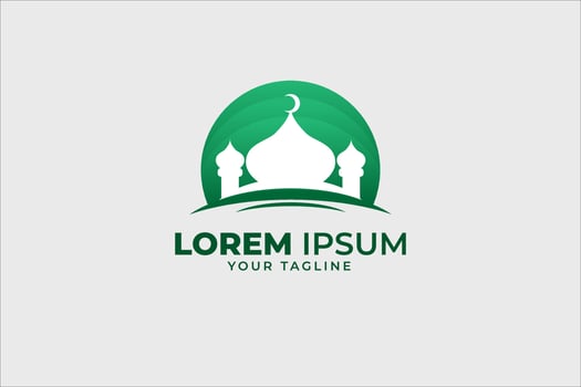 Islamic themed logo with mosque icon vector