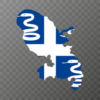 Martinique island Map. Region of France. Vector illustration.