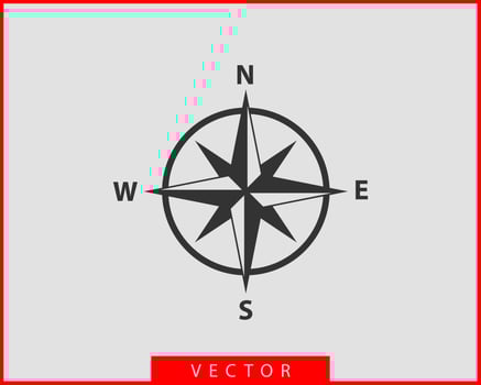 Compass icon vector. Wind rose star navigation. vector