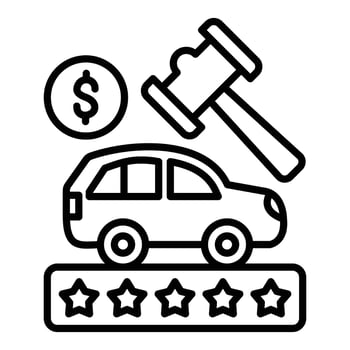 Car Auction Icon Style vector