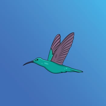 Modern colorful hummingbird fly logo. Abstract bird vector. Hummingbird colorful bird wing flying bird illustration. vector