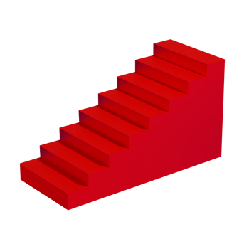 Red stair perspective backgrond png