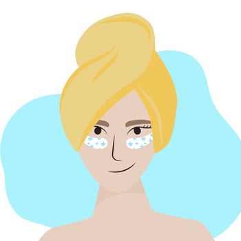Woman vector illustration beauty health skin care after shower