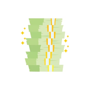 vector illustration of flat dollar bill, income, earning icon.