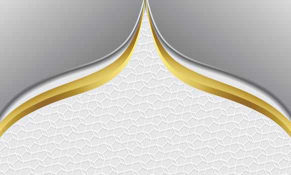 white gold islamic backdrop vector illustration