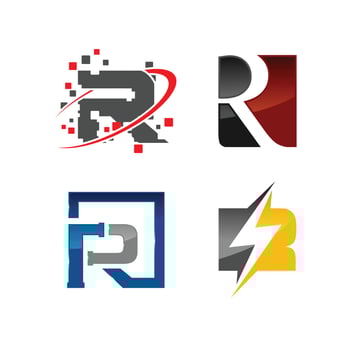 various initial letter R corporate template logo vector
