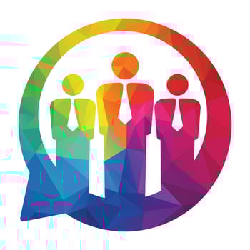 People chat logo design. Team meeting logo template. vector