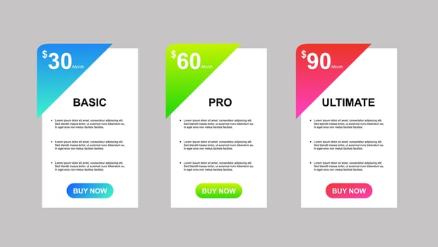 Price list design vector