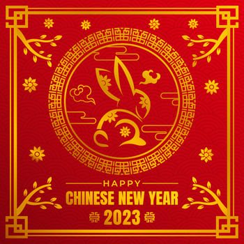 Happy Chinese New Year 2023 Rabbit Zodiac Sign for The Year of The Rabbit vector