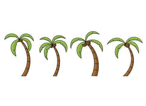 coconut tree vector design illustration isolated on white background