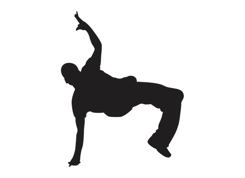 Breakdancing man pose silhouette png