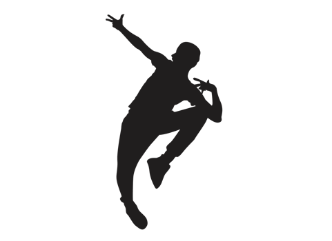 Breakdancing man pose silhouette png