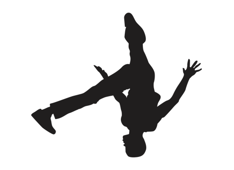 Breakdancing man pose silhouette png