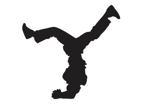 Breakdancing man pose silhouette png