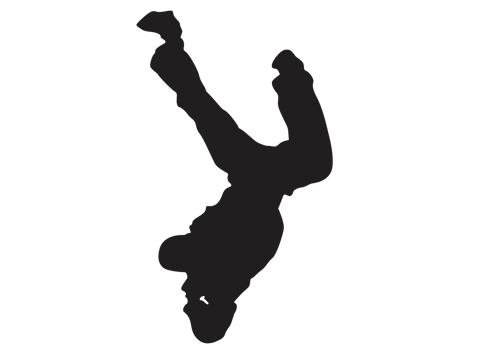 Breakdancing man pose silhouette png