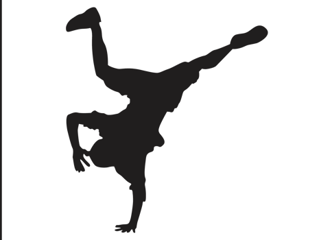 Breakdancing man pose silhouette png