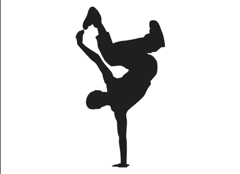 Breakdancing man pose silhouette png