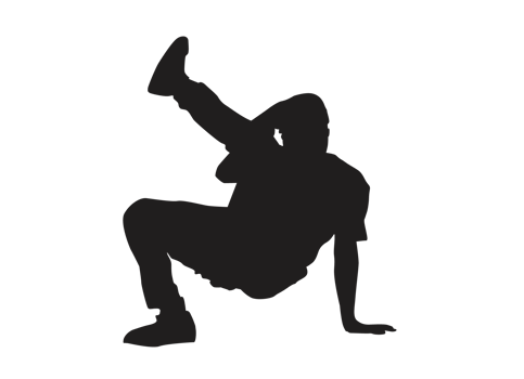 Breakdancing man pose silhouette png