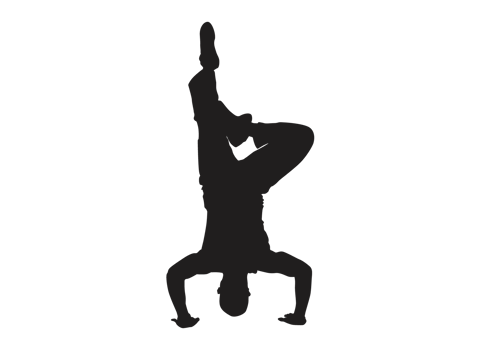 Breakdancing man pose silhouette png