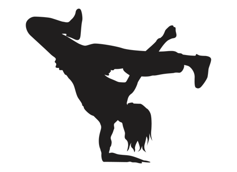 Breakdancing Woman pose silhouette png