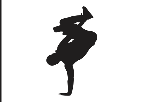 Breakdancing man pose silhouette png
