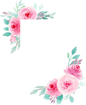 Hand drawn watercolor illustration. Botanical frame with pink roses, mint leaves and branches. Greenery. Floral Design elements. Perfect for wedding invitations, cards, prints, posters, packing. png