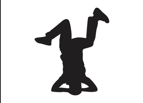 Breakdancing man pose silhouette png